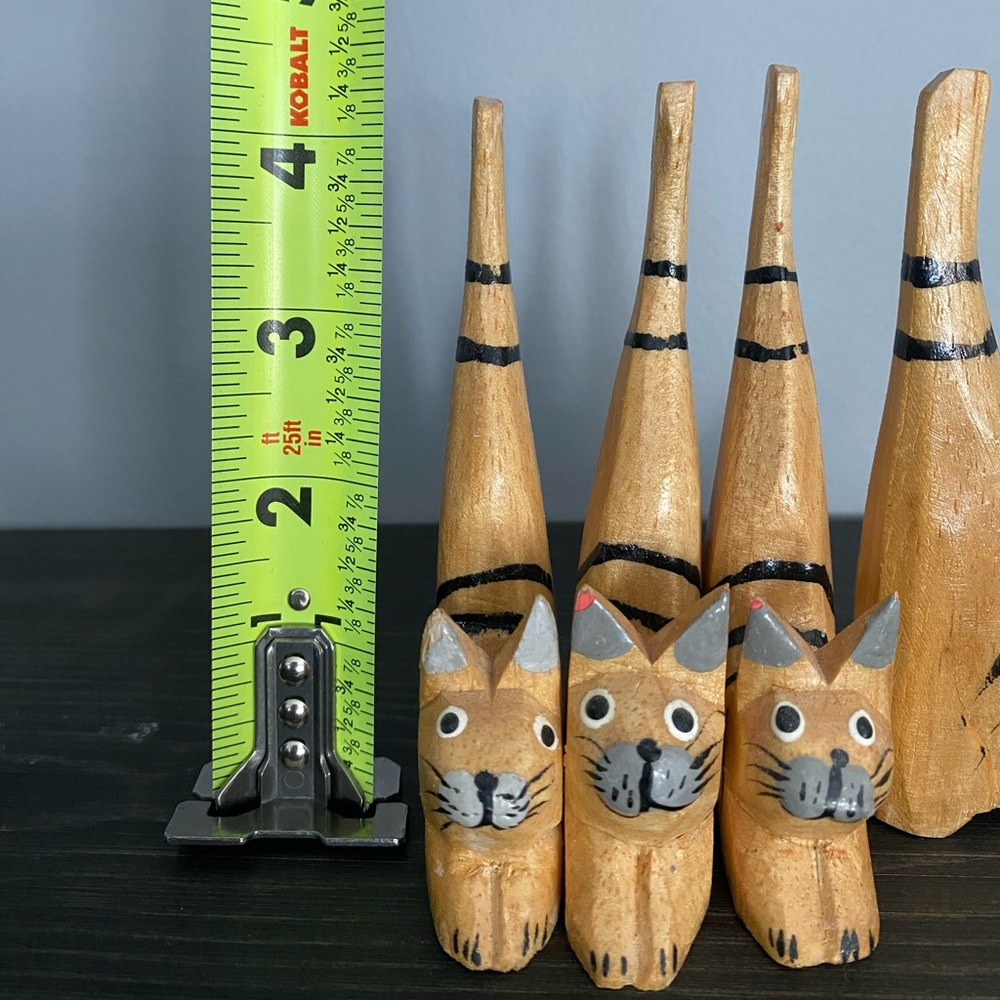Wooden Cats (Set of 4) - Picture 8 of 9